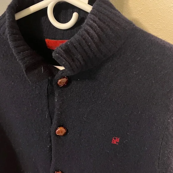 Carolina Herrera Navy and Red Men's Cardigan - Picture 5 of 7